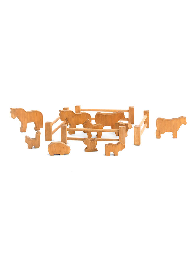 American Made Wooden Toy Farm Animals - 14 pieces collection