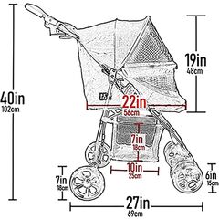 Pet Gear No-Zip Happy Trails Lite - Pet Stroller for Cats and Dogs - Animal Print