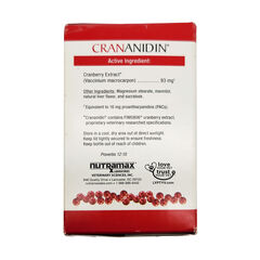 Nutramax Crananidin Cranberry Extract Urinary Tract Health Supplement for Dogs - 75 Chewable Tablets