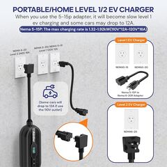 AIMILER Level 2 EV Charger 16A for Nacs Connector/Tesla Cars, ETL Certified + 1 Extra Fix Cover/Protector Cover(Black)