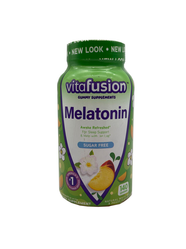 Vitafusion Melatonin Gummies - Sugar Free - White Tea & Peach Flavored - 140 Gummies Exp 05/25