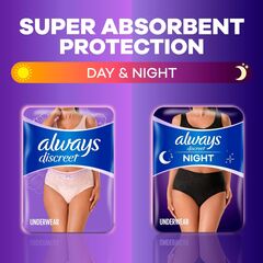 Always Discreet Adult Incontinence Underwear for Women Maximum Absorbency, XL, 15 Ct