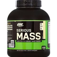 Optimum Nutrition Serious Mass, Weight Gainer Protein Powder with Creatine, Vanilla, 6.lb