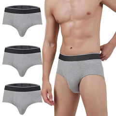 AIRCUTE Men Urinary Incontinence Underwear Washable Super Absorbency Briefs for Bladder Leak 160 ML 3 Pack (3 Gray, 3X-Large)