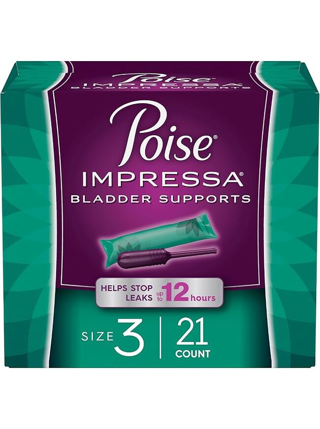Poise Impressa Incontinence Bladder Support for Women, Bladder Control, Size 3, 21 Count (Packaging May Vary)