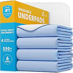 GREEN LIFESTYLE Washable Underpads - Large Bed Pads for use as Incontinence Bed Pads, Reusable Pet Pads, Great for Dogs, Cats, Bunny, Seniors Bed Pad (Pack of 4 - 30x34)