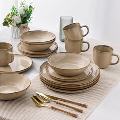 AmorArc Ceramic Dinnerware Sets,Handmade Reactive Glaze Plates and Bowls Set,Highly Chip and Crack Resistant | Dishwasher & Microwave Safe Dishes Set,Service for 4 (12pc)