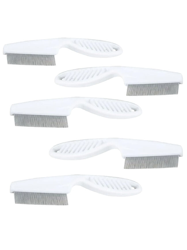 White Flea Comb for Dogs and Cats,Pet Flea Comb,Multifunctional Pet Hair Comb Flea and Tear Stain Removal, Pack of 5