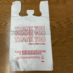 HDPE Handled T-Shirt Bags, Grocery Bags, White with "Thank You" Print, 11.5" x 6.5" x 21", 0.47 mil, 1/6 BBL - 1 case of 1000 bags