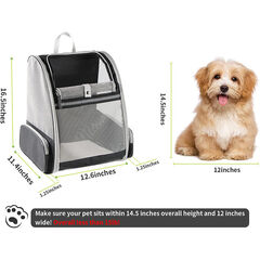 Texsens Innovative Traveler Bubble Backpack Pet Carriers for Cats and Dogs (Black)