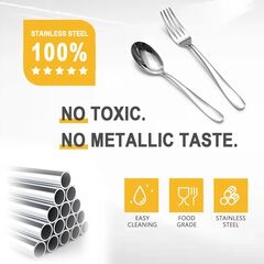 SANTUO Stainless Steel Teaspoon and Dessert Forks Set, Stainless Steel Silverware set of 8, Mirror Polished & Dishwasher Safe