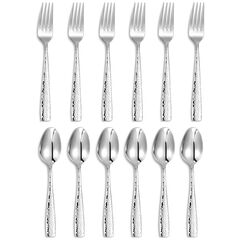 KEAWELL Premium Louis Hammered 8.3" 6 set of Fork & 7.6" 6 set of Spoon (12 set)