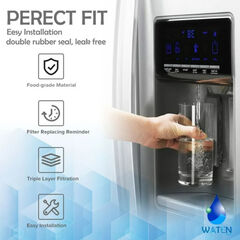 WATEN H2O EDR1RXD1 Water Filter 1 Replacement, Compatible with W10295370A, WHR1RXD1, EDRIRXD1B, 9081 9930 46-9081 46-9930, 3 Pack