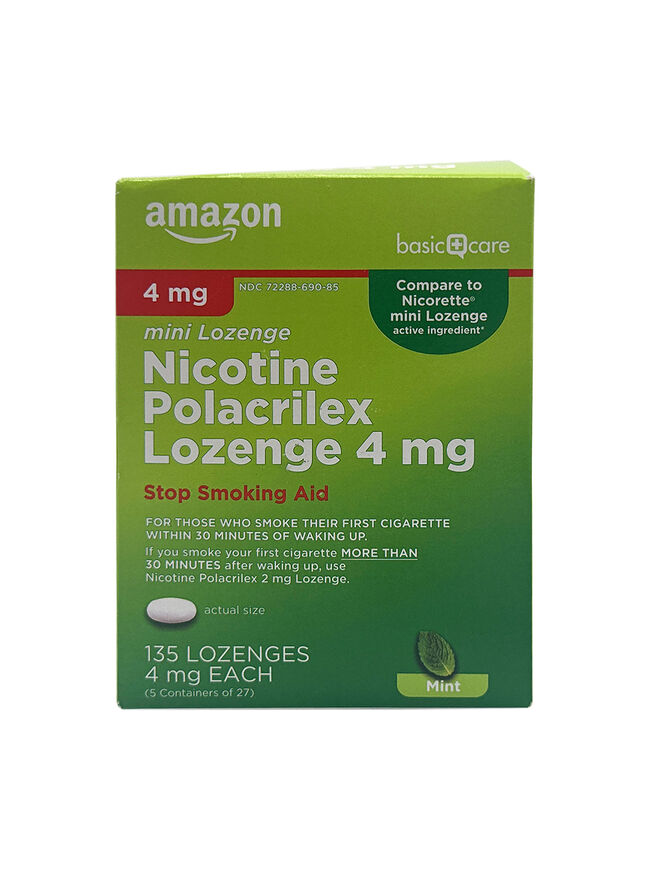 Amazon Basic Care Nicotine Polacrilex Mini Lozenge 4 Mg 135 Lozenges