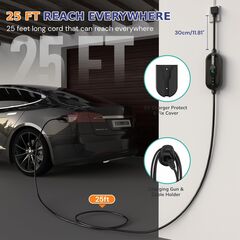 AIMILER Level 2 Tesla Charger(Wireless WiFi APP), 240V, 32 Amp, NEMA 14-50 Plug, 25ft Cord - Portable/Home NACS Connector Electric Car(EV) Charger for Tesla - Compatible with Tesla Model X/Y/3/S