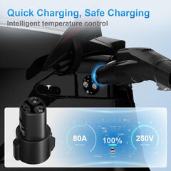 FOCSPROD J1772 to Tesla Charger Adapter, Max 80A 280V Fast Charging for Tesla Model 3/Y/X/S with Safety Certified Charger Connecting Charging Adapter, SAE J1772 EV Adapter for Tesla Cars Only